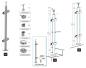 Preview: Edelstahl Geländerpfosten Eckpfosten 90 Grad Ø42,4 Bauhöhe 1000mm mit Glasklemmen 63x45mm Geländer V2A geschliffen K320